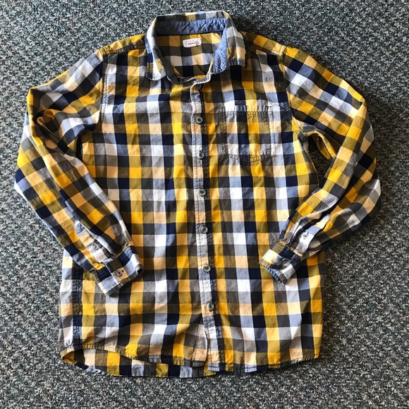 Cat & Jack Other - Cat & Jack size XL boys plaid shirt blue & yellow
